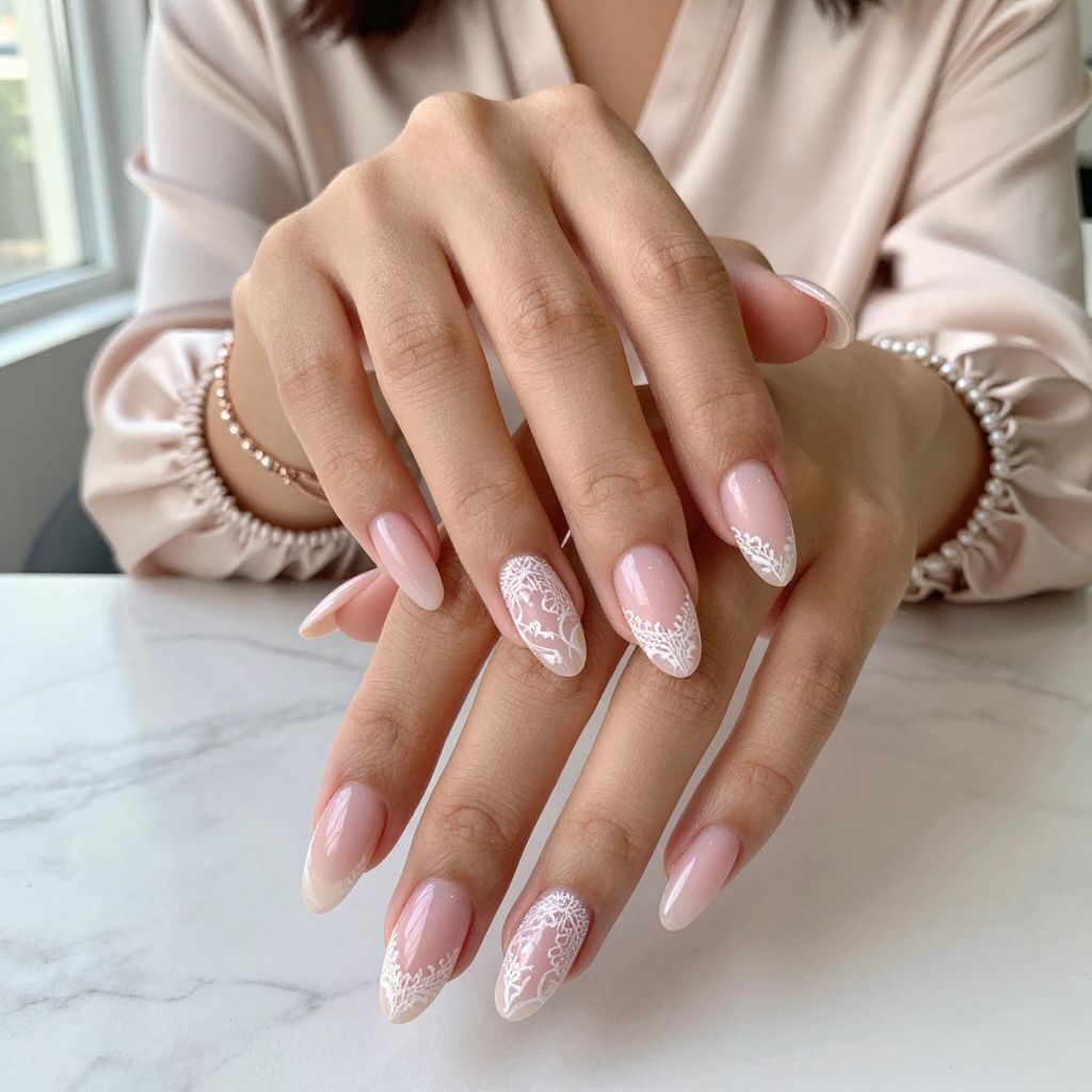 Subtle Sheer Pink Lace Detailing