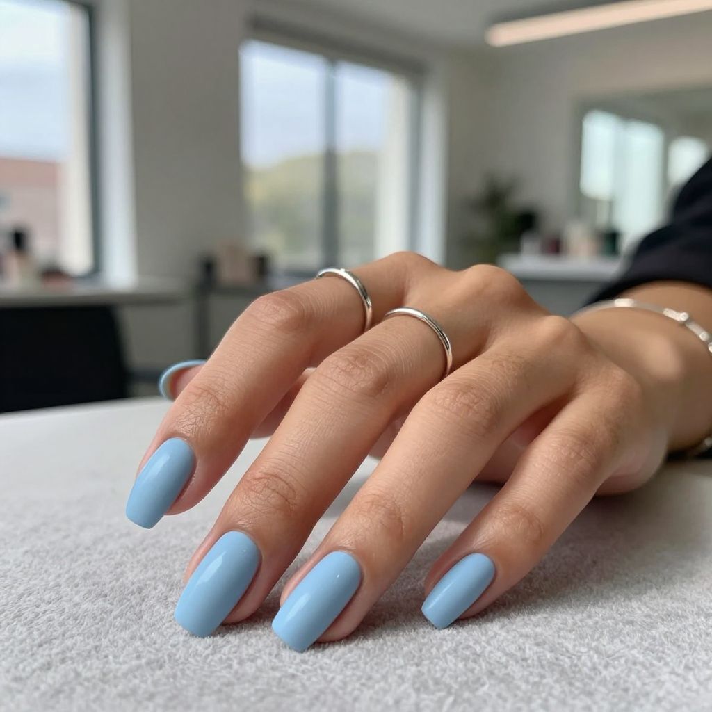 Baby Blue Matte Magic Nails