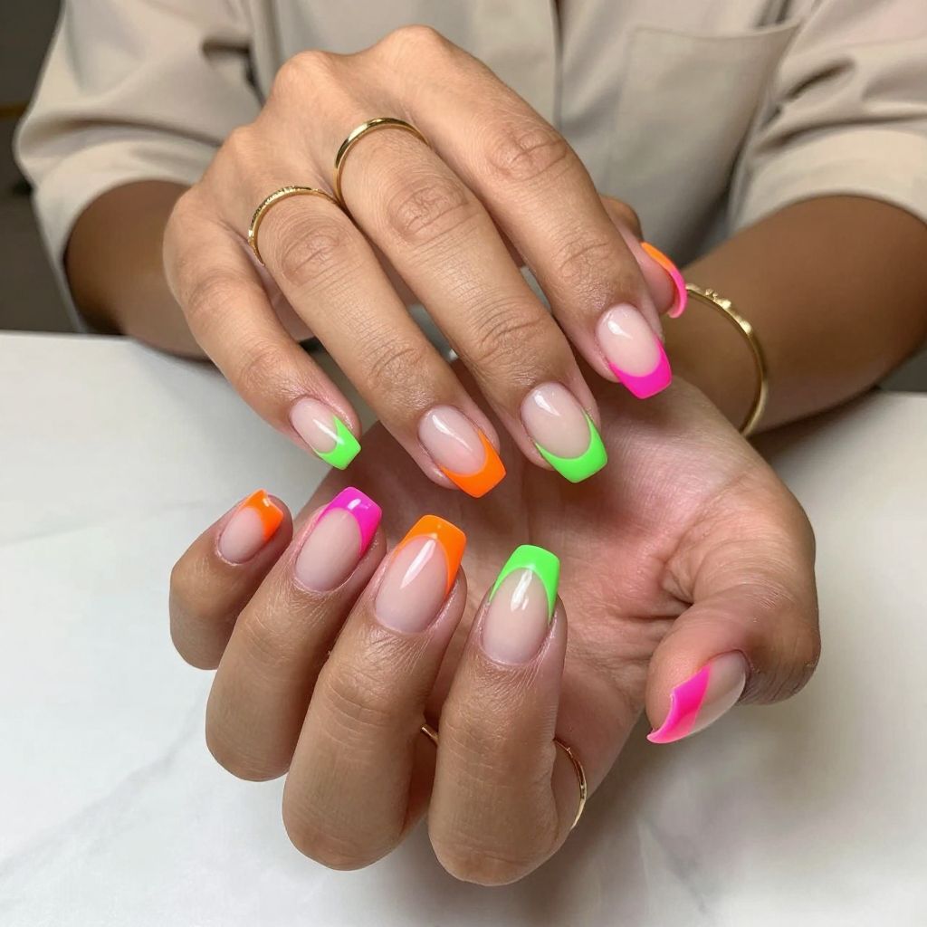 Fierce Neon French Tips
