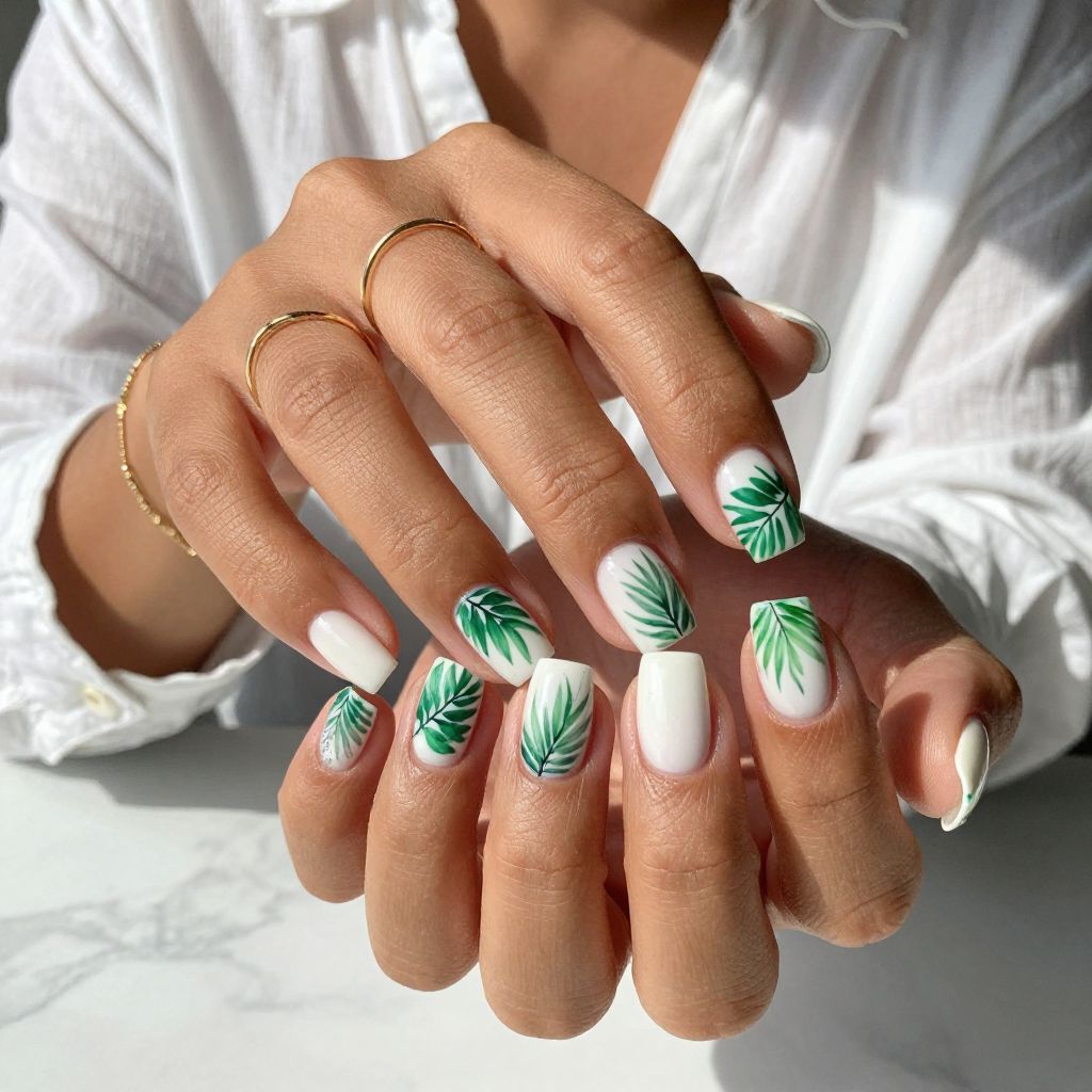 Tropical Leaves Delight Press On Nails