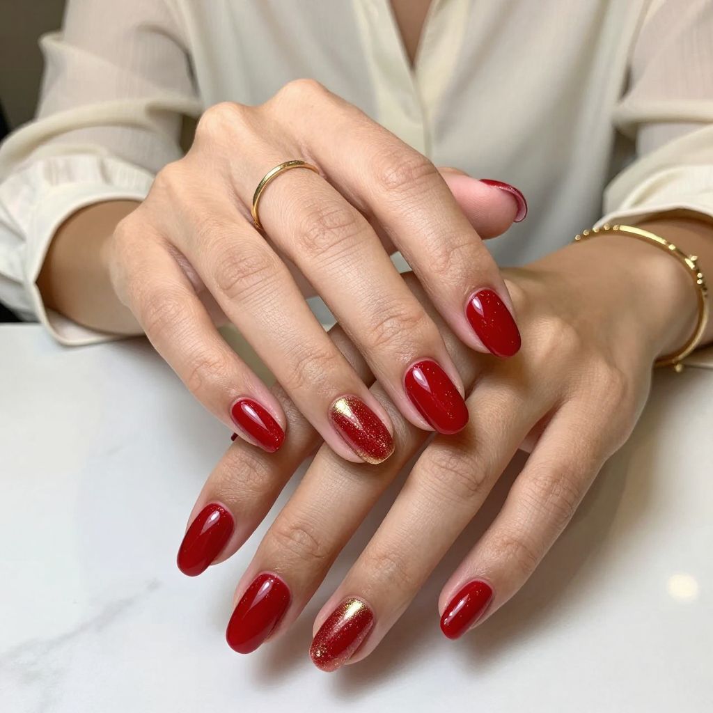 Classic Red with a Twist Press On Nails