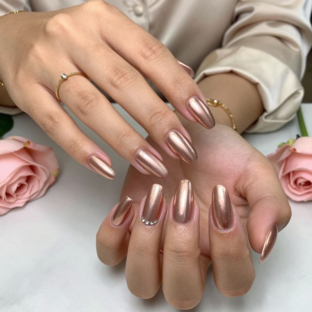 Rose Gold Glam Press On Nails