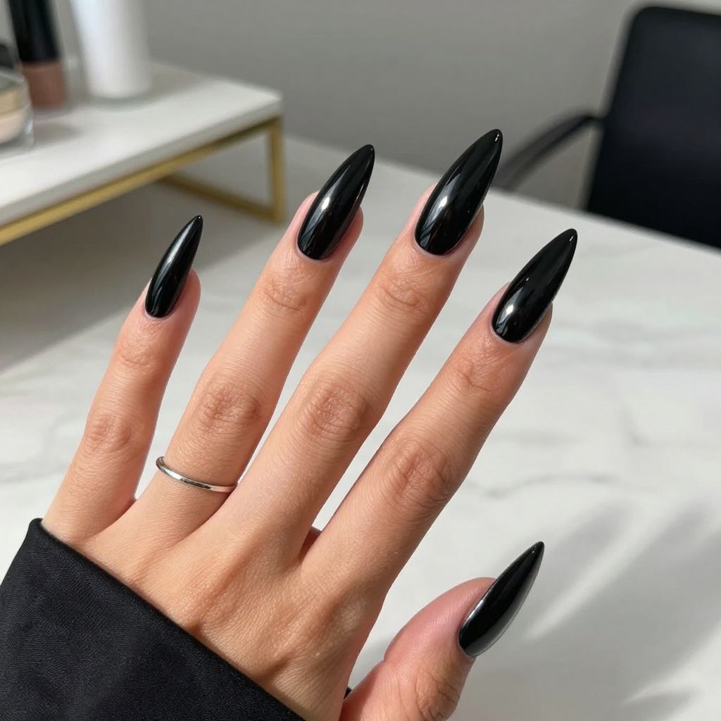 Mirror Shine Black Stiletto
