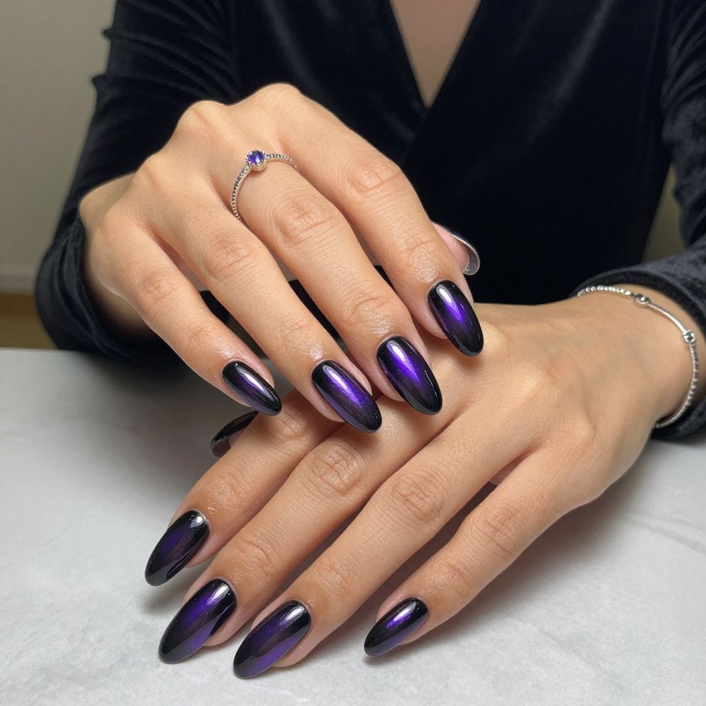 Futuristic Black Chrome Gradient with Purple