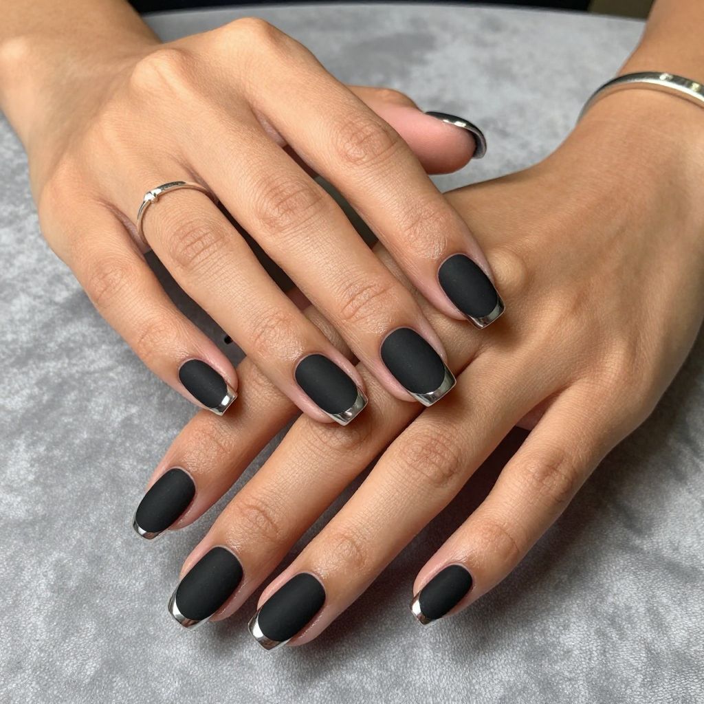 Matte Black with Chrome Tips