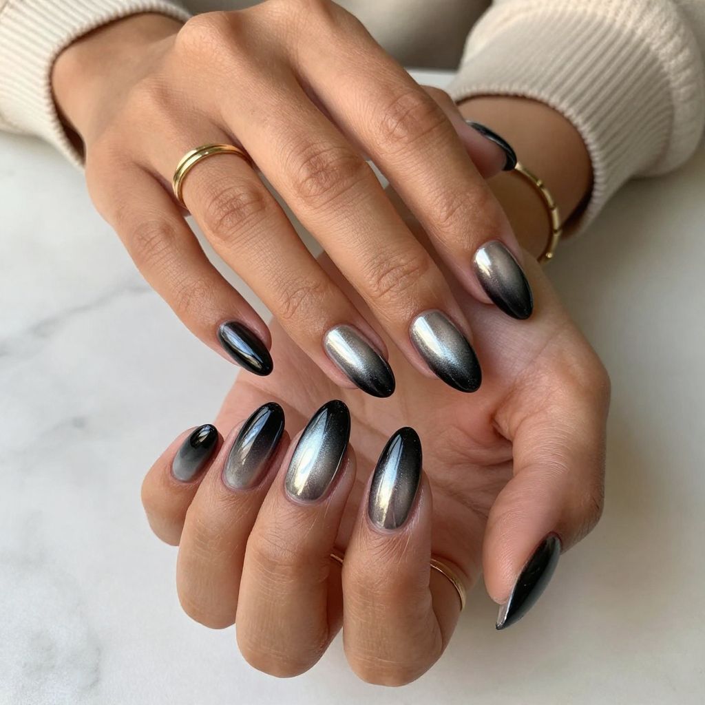 Black Chrome Ombré Elegance
