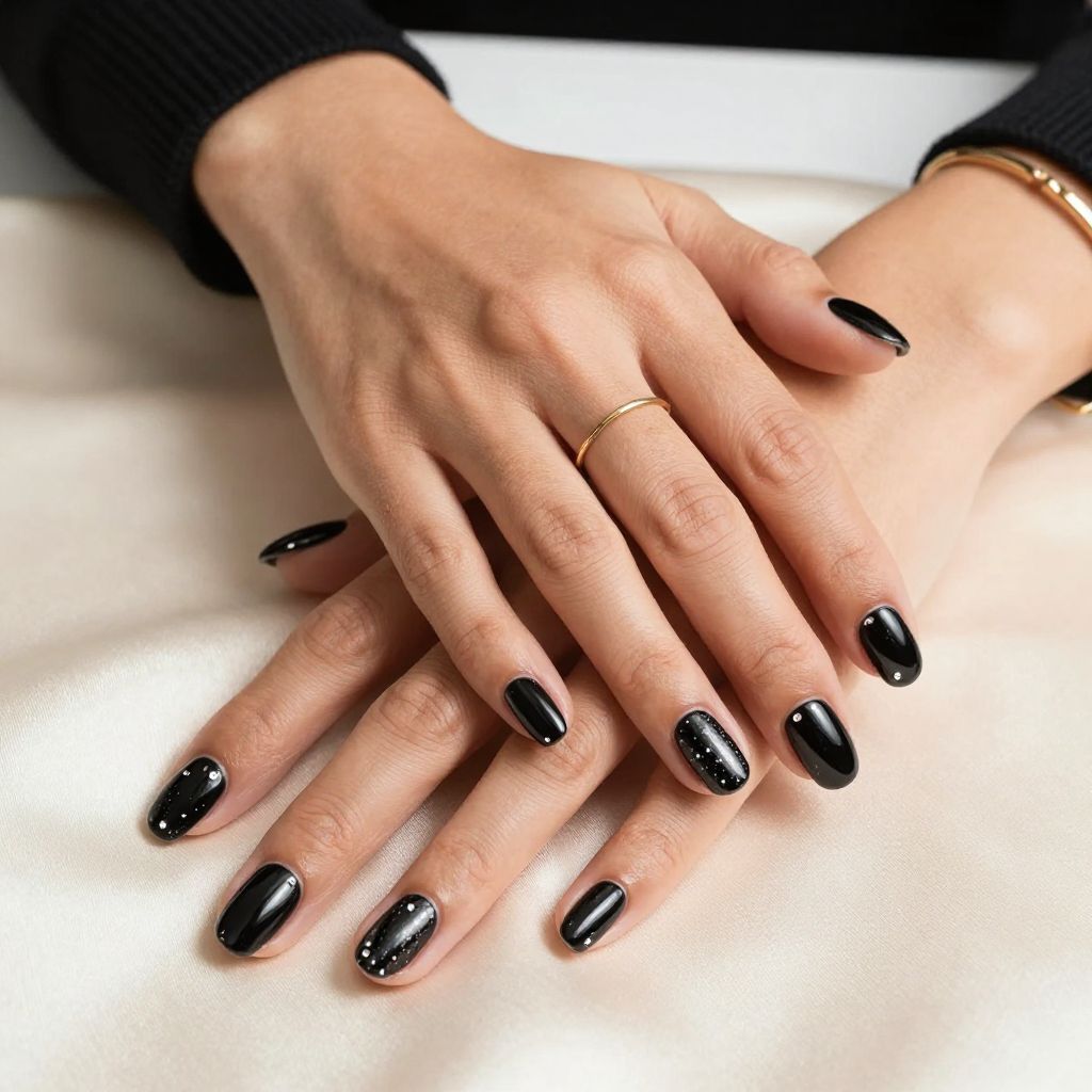 Jet Black Chrome with Tiny Gems