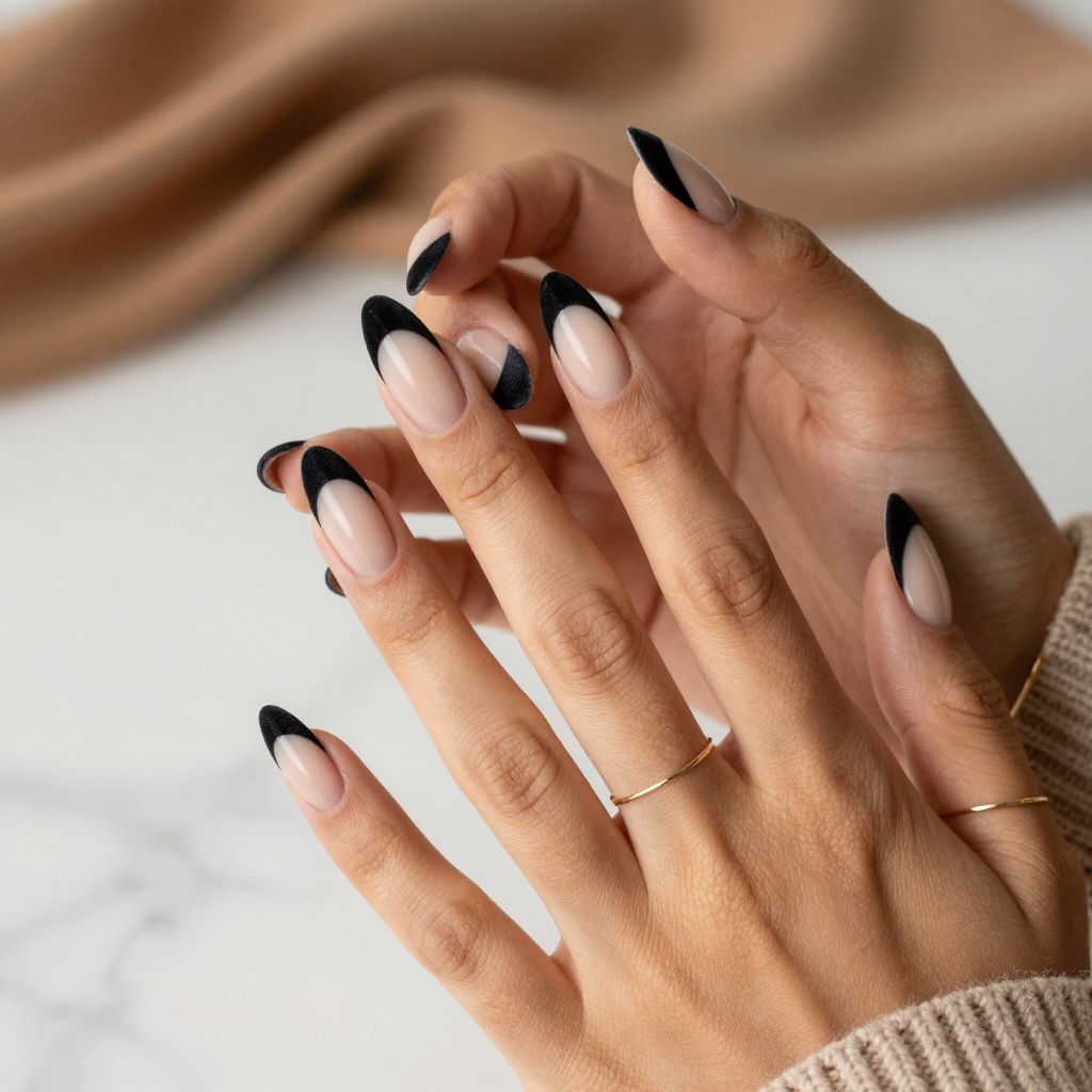 Textured Black Velvet Tips