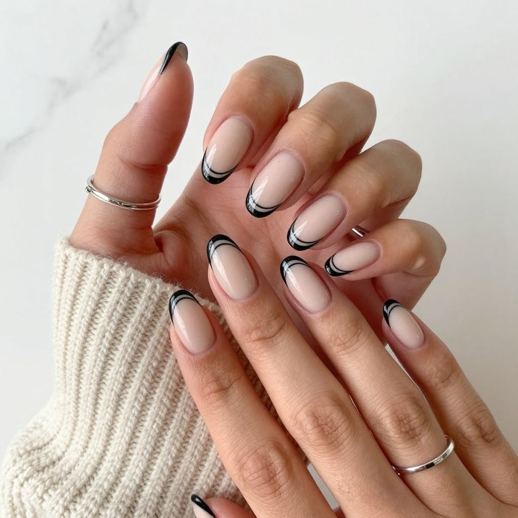 Double Black French Tips