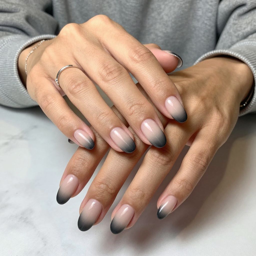 Sheer Black Grey Tips