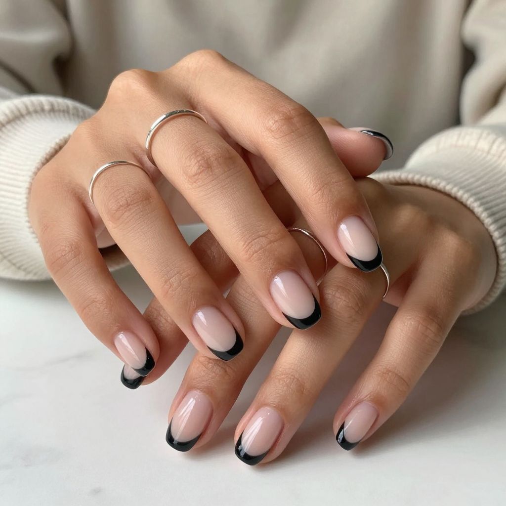 Reverse French Tips in Black