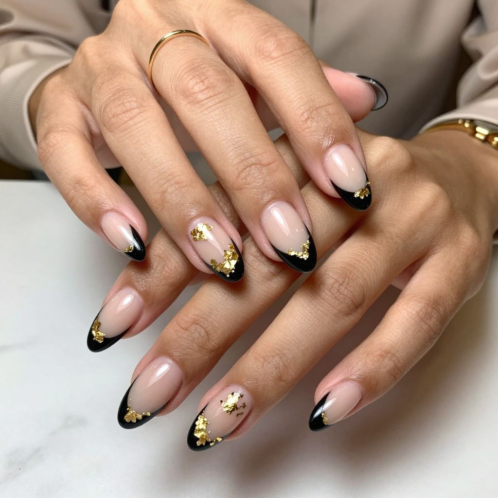 Black Tips with Gold Foil Accent