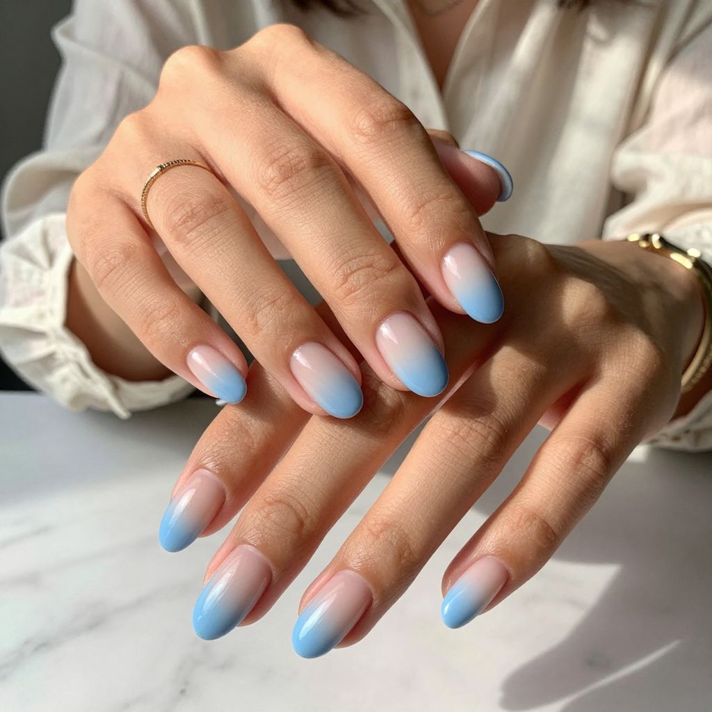 Sky Blue Gradual Fade Tips