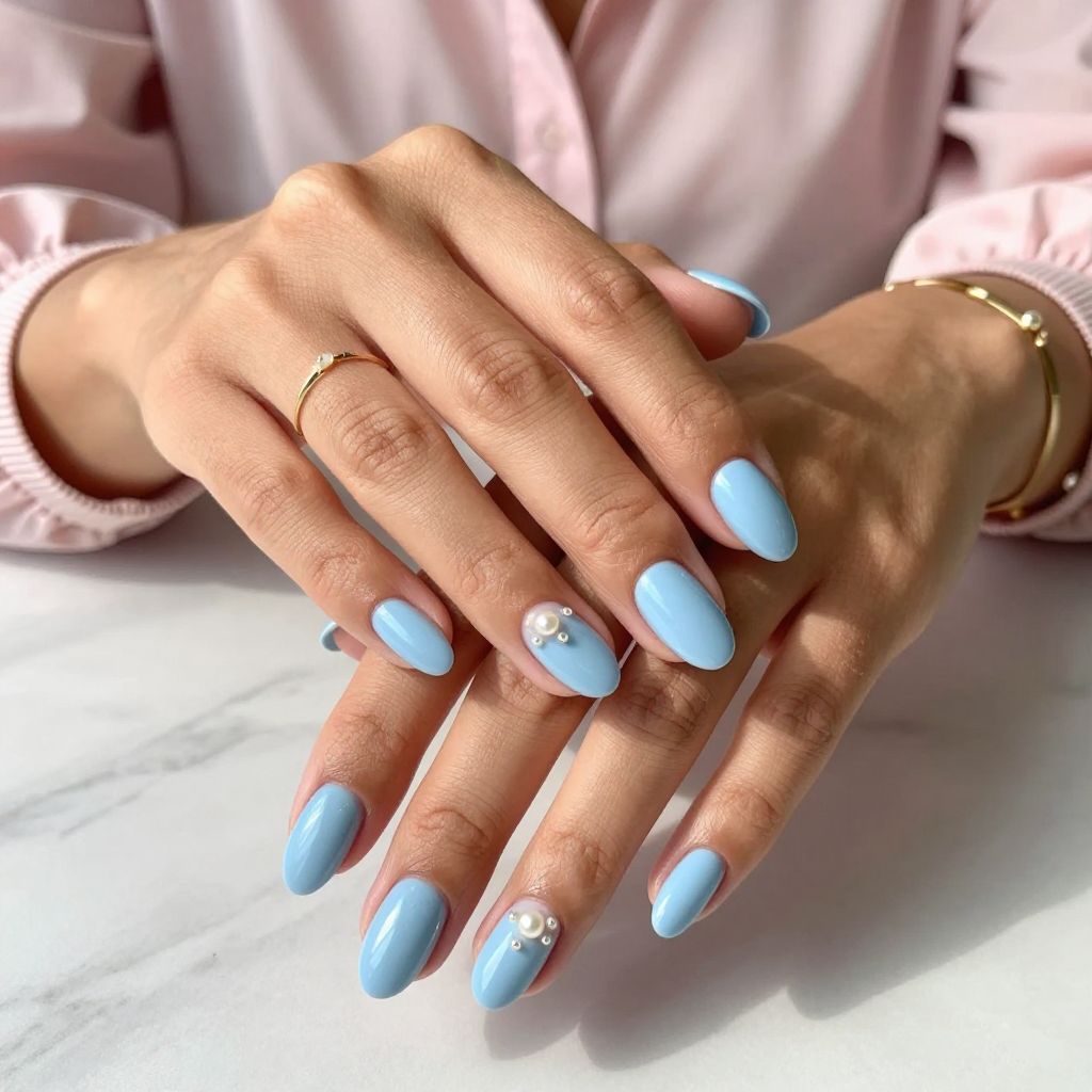 Baby Blue Pearl Accents