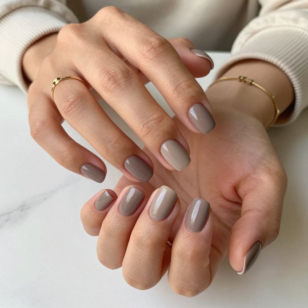 Matte Taupe With Glossy Tips