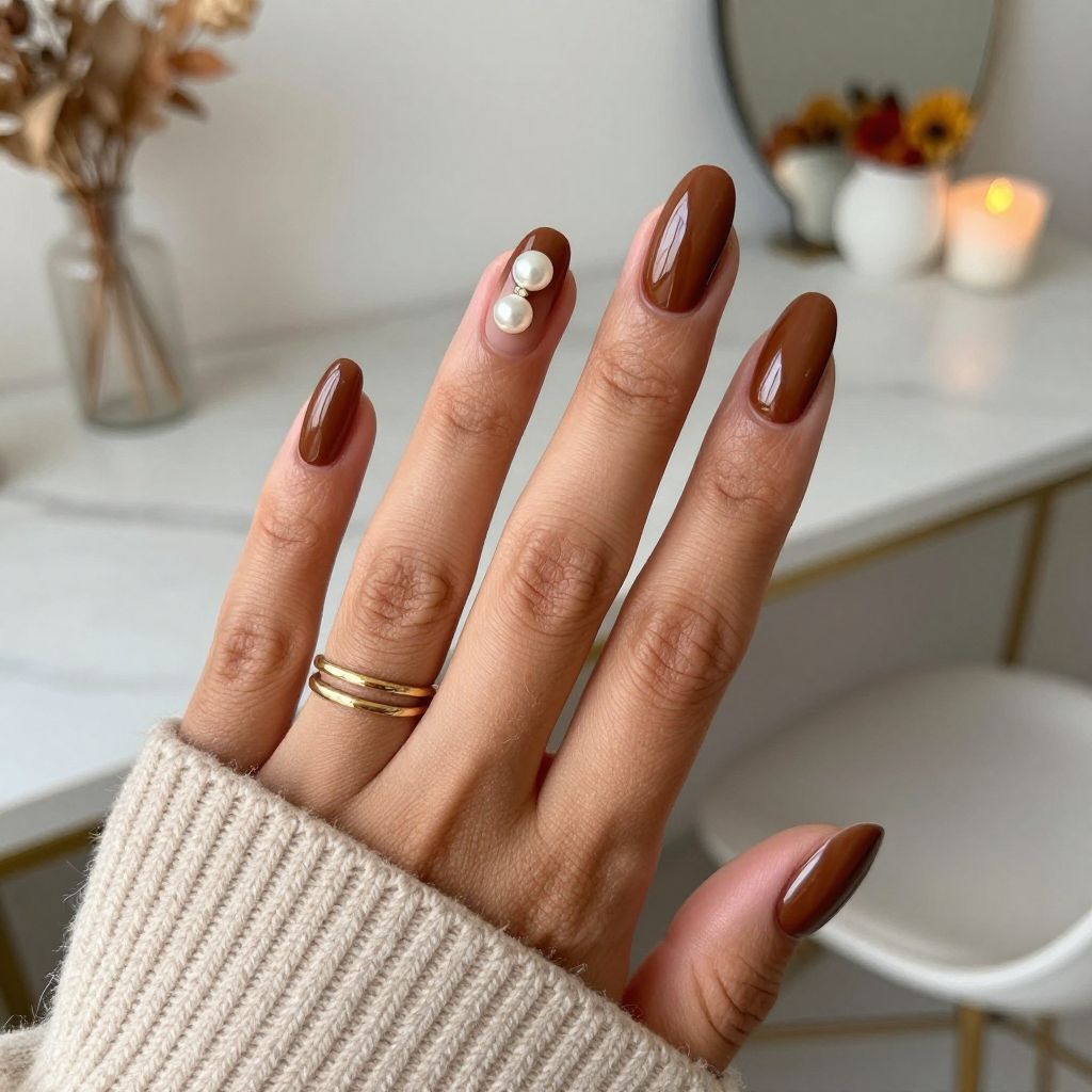 Warm Walnut and Pearl Accent