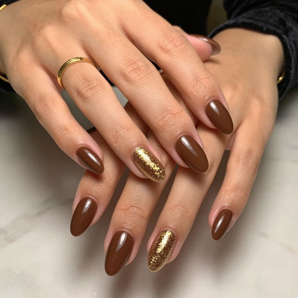 Espresso and Gold Glitter Glam