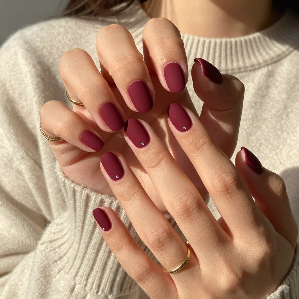Burgundy Studded Minimalism