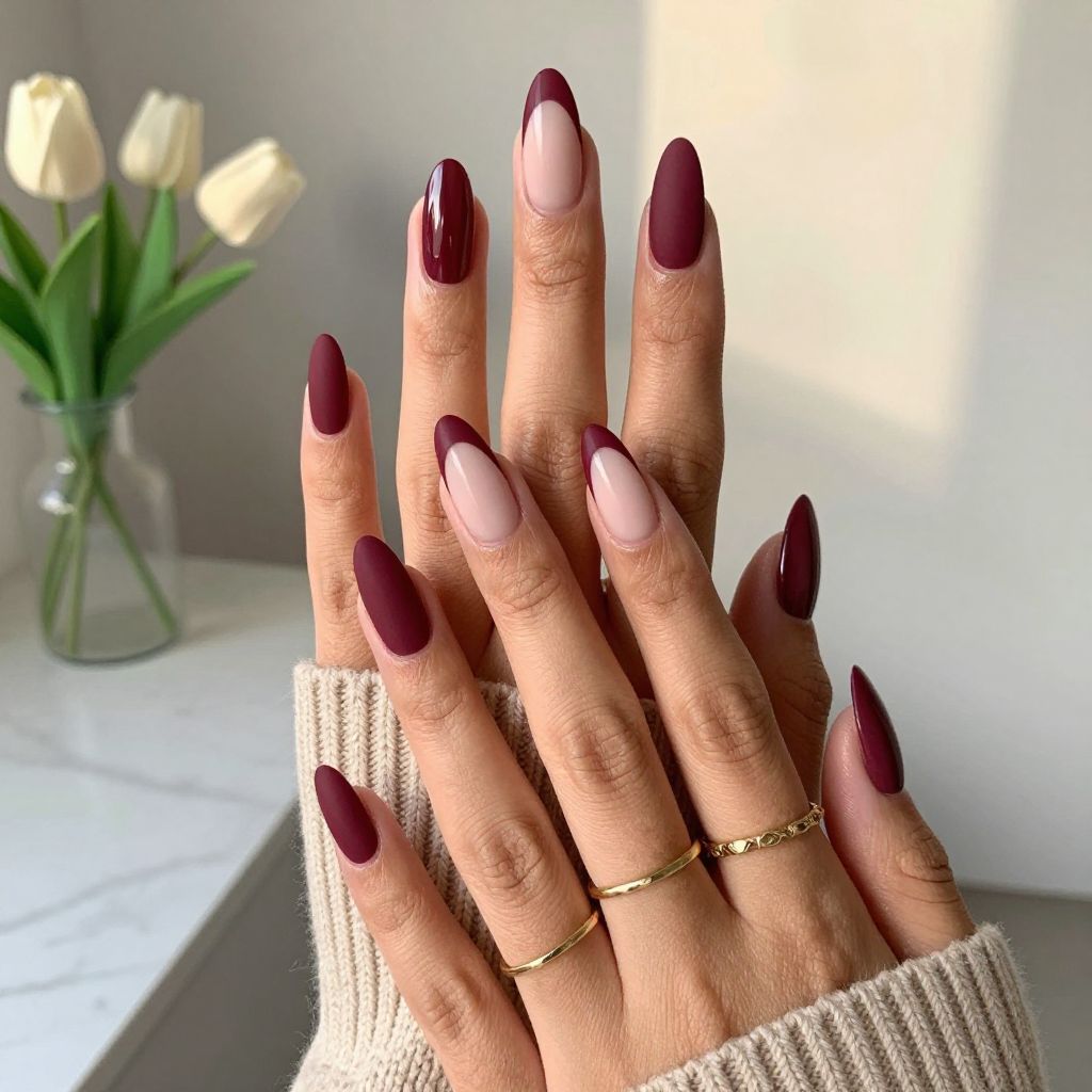 Burgundy Negative Space Chic