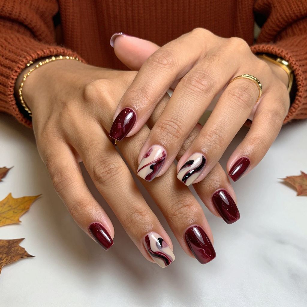 Burgundy Marble Magic