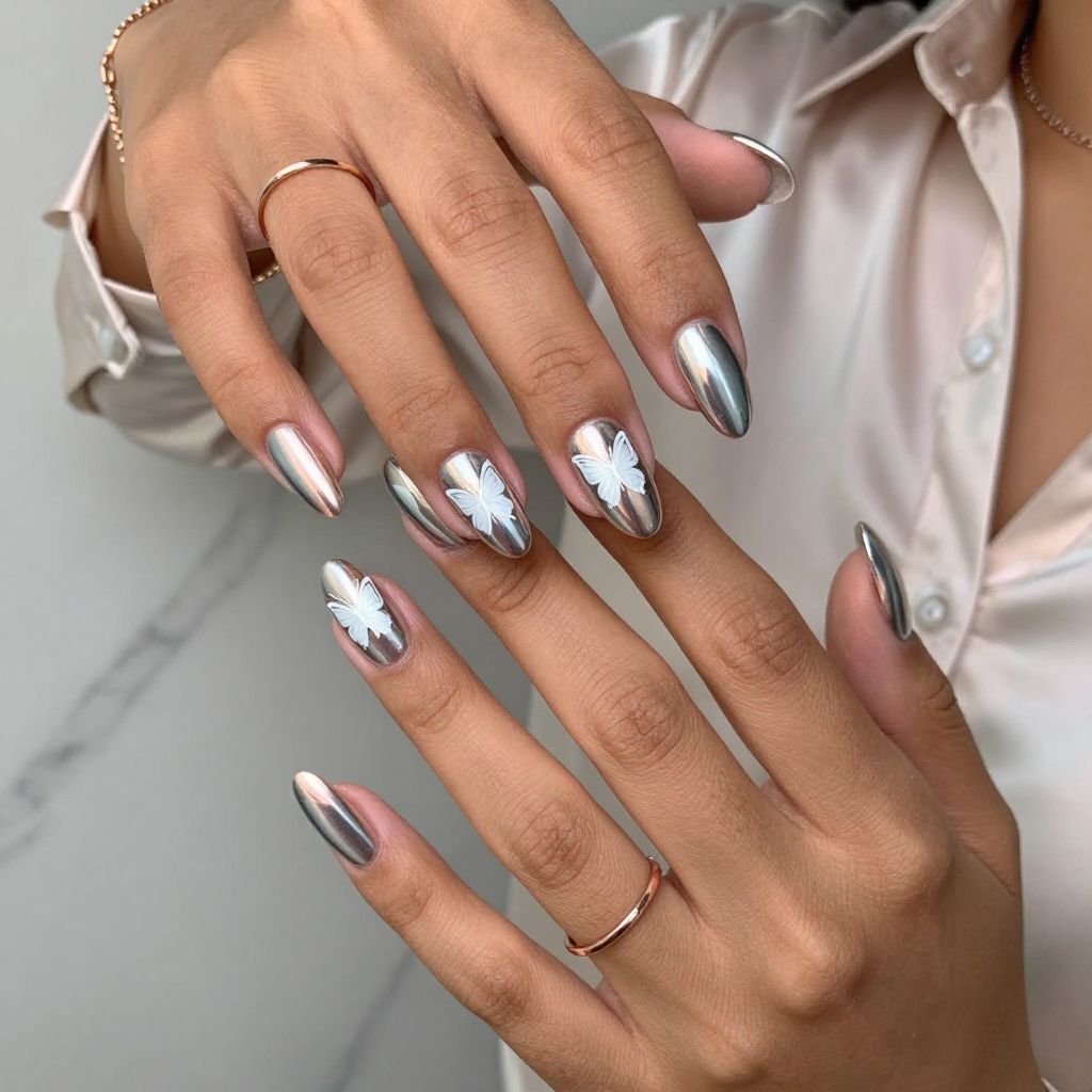 Chrome Butterfly Reflections