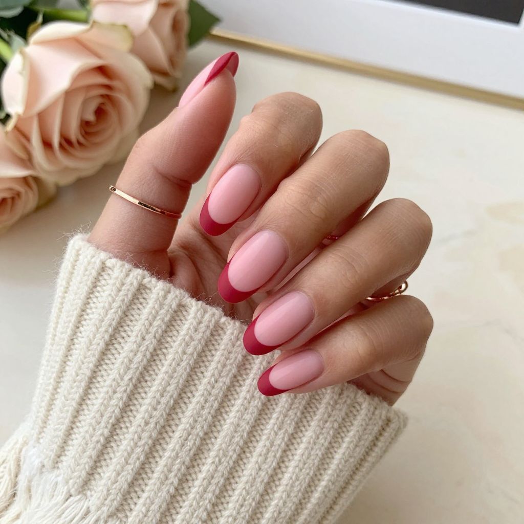 Cherry Rose Dipped Tips