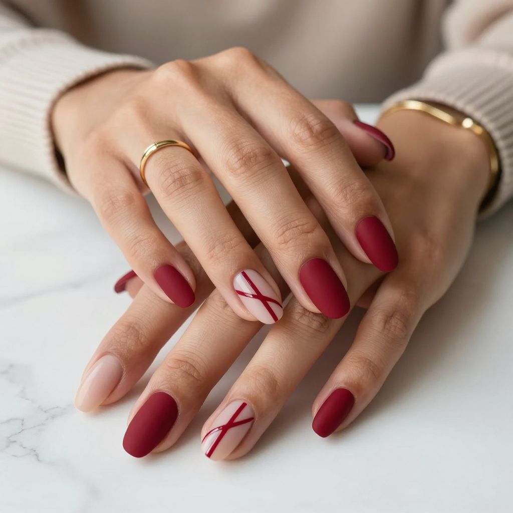 Cherry Glow Matte with Glossy Accents