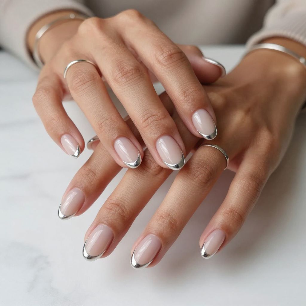 Subtle Nude with Thin Chrome Lines
