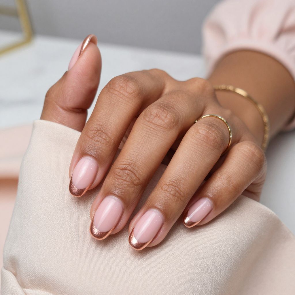 Pink Chrome French Tips