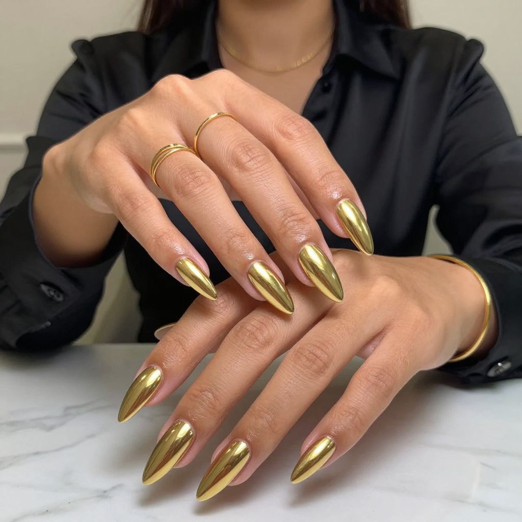 Champagne Gold Chrome Stiletto