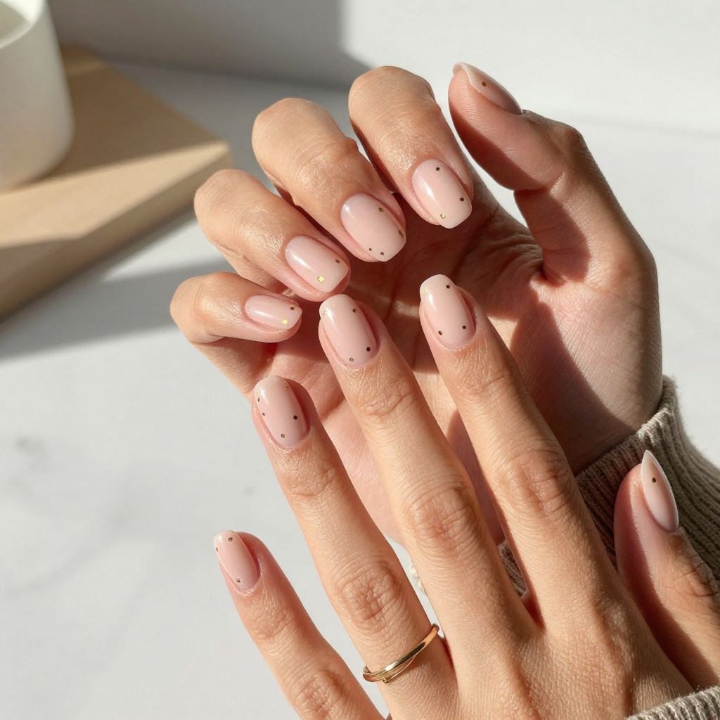 Blush Peach with Minimalist Dots