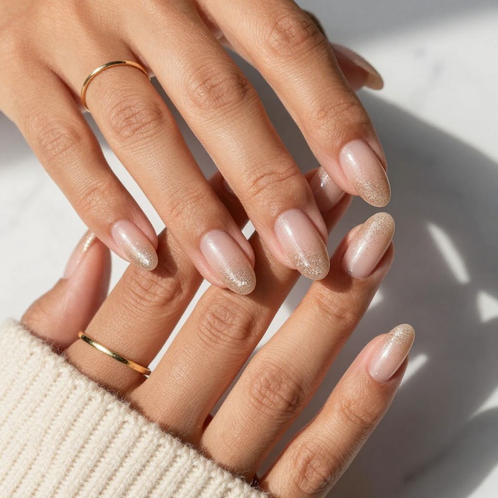 Champagne Blush Glitter Gradient