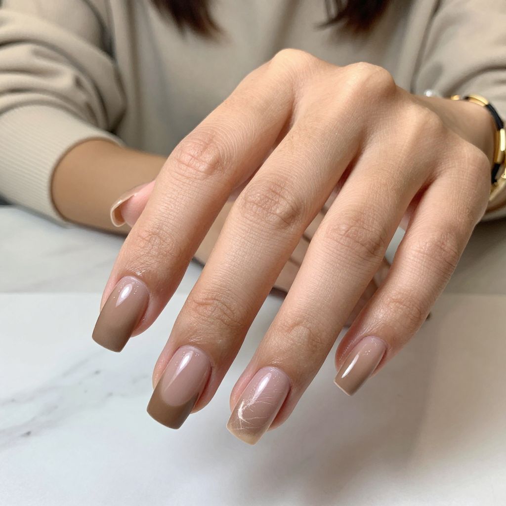 Taupe with Satin Finish and Matte Tips