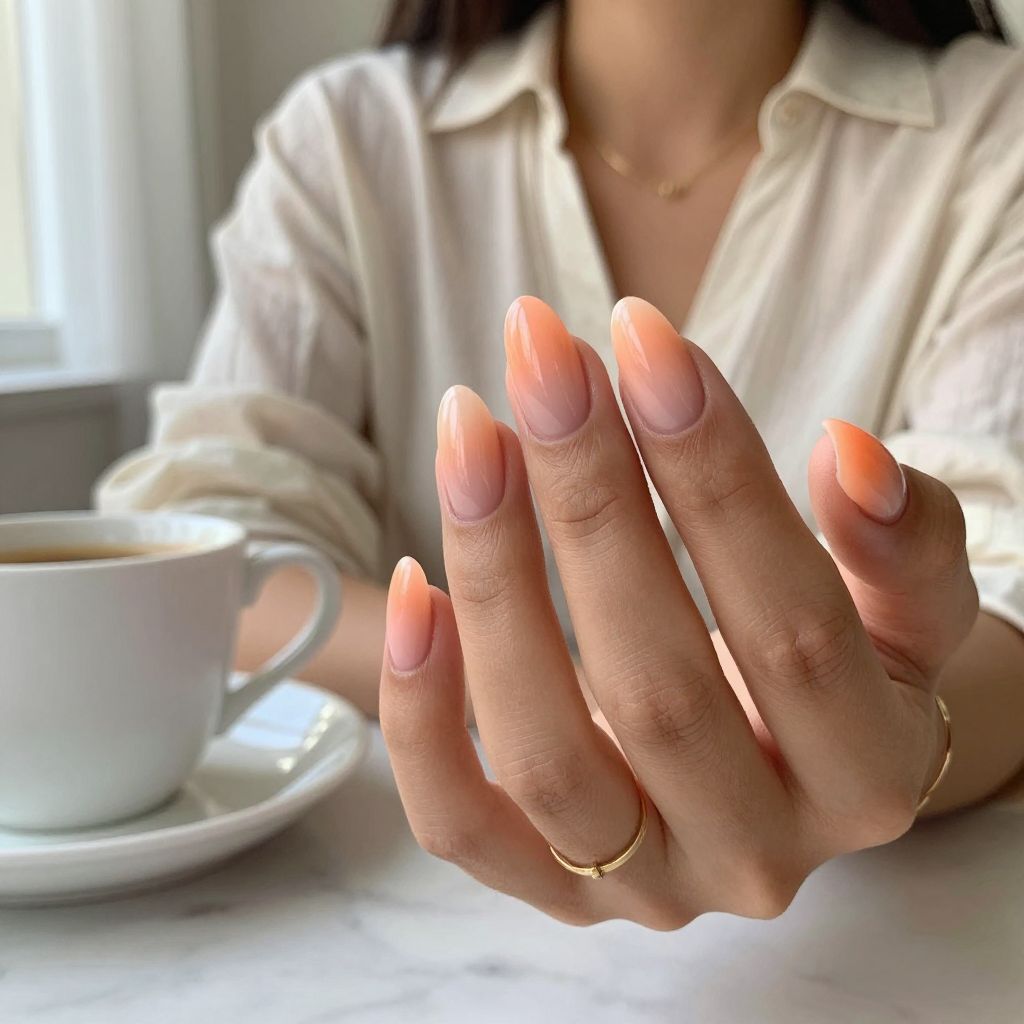 Peach Ombre Oval Style