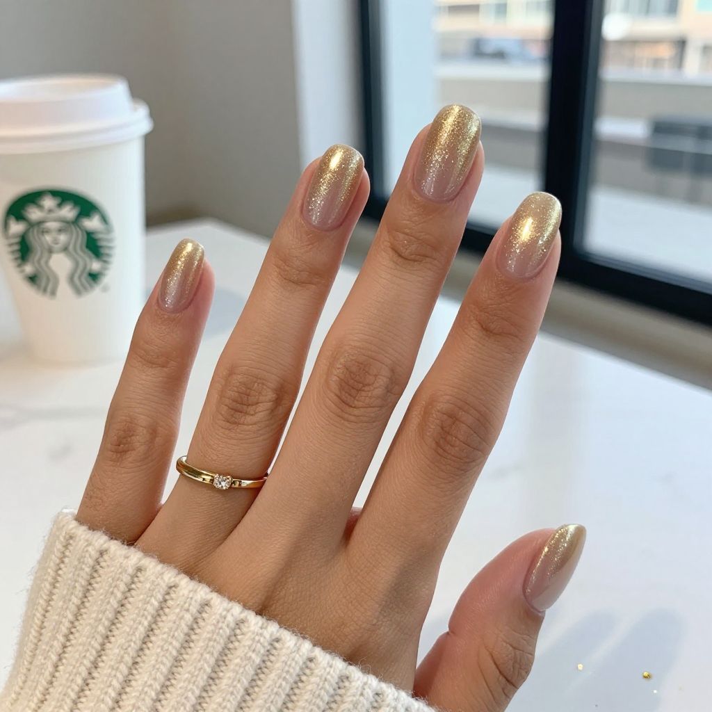 Champagne Gold with Glitter Gradient