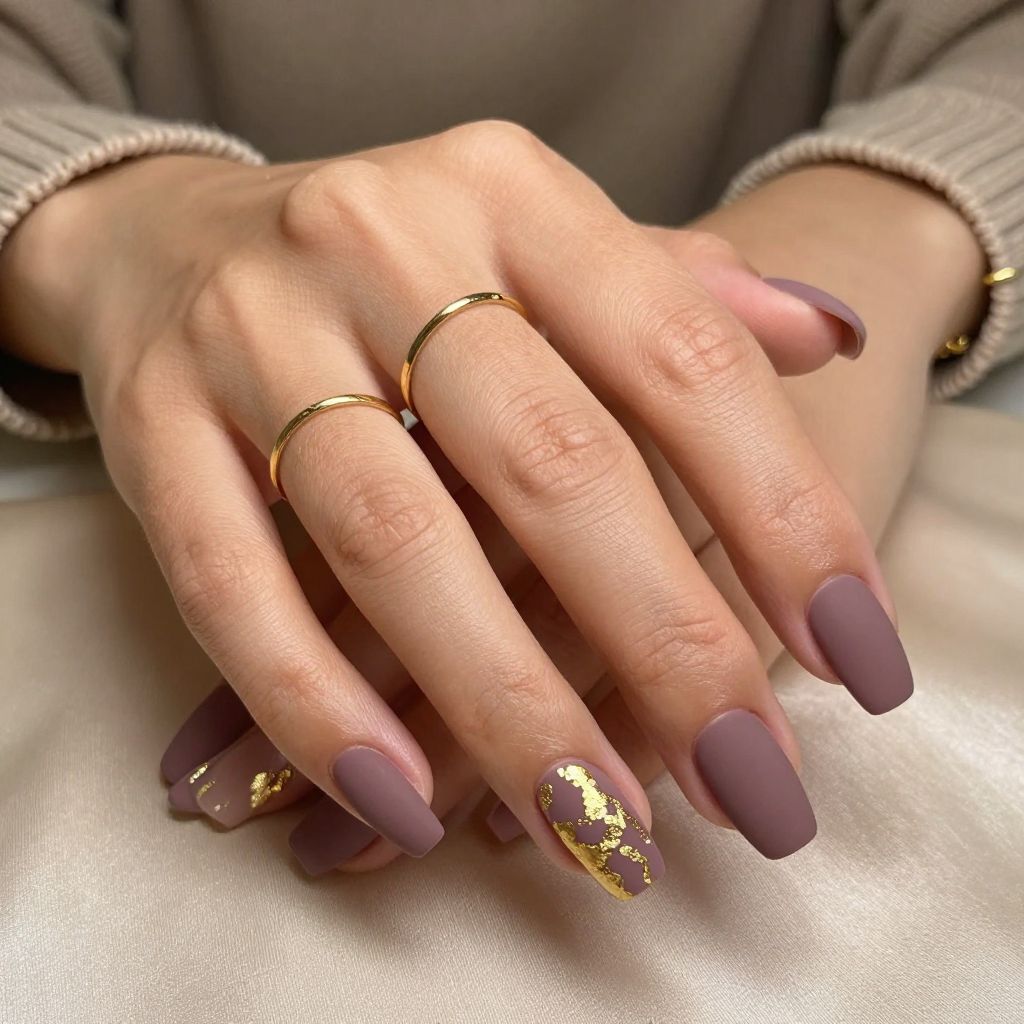 Matte Mauve with Gold Foil