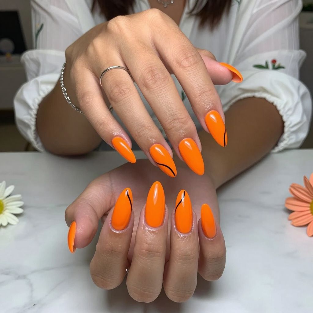 Neon Orange Stiletto Flash