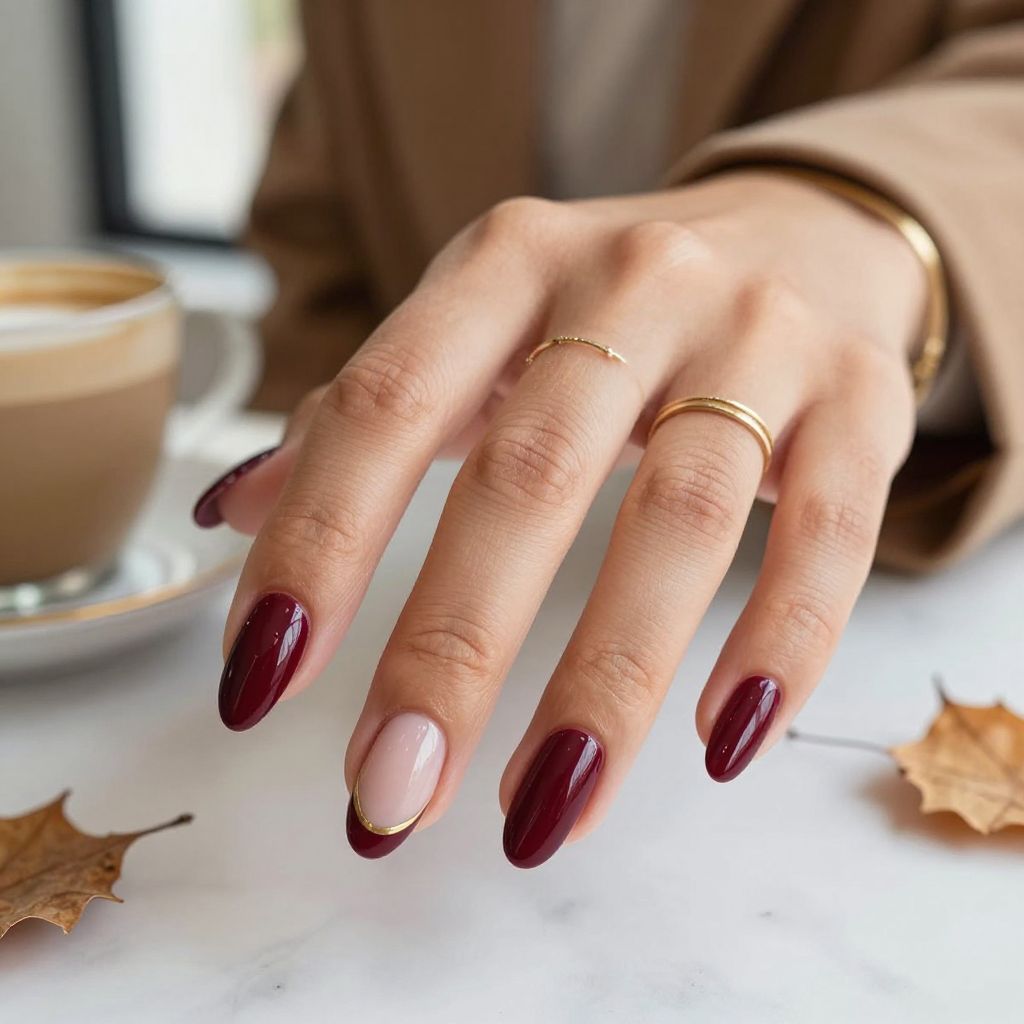Deep Burgundy With Glossy Accent French