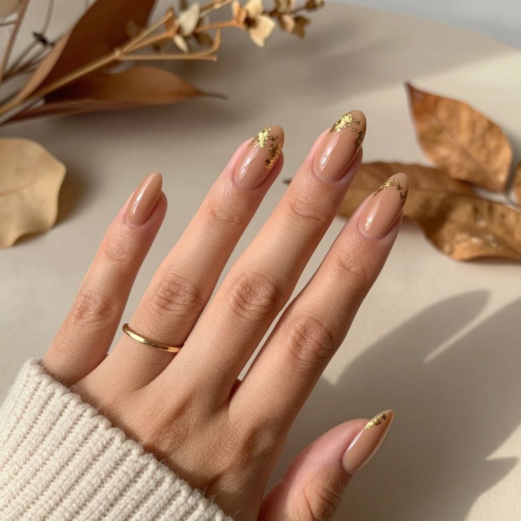 Cinnamon Nude With Gold Flakes