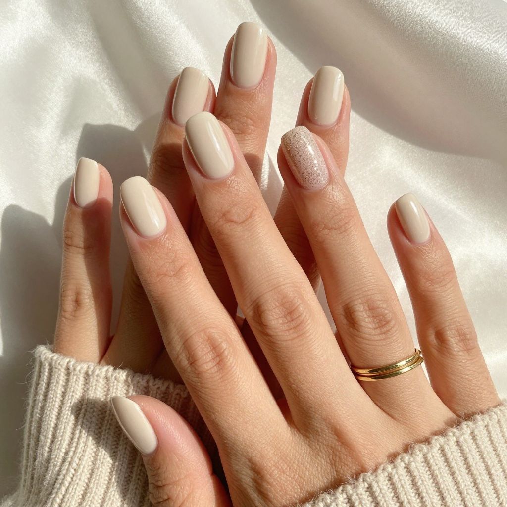 Textured Cream with Nude Glitter
