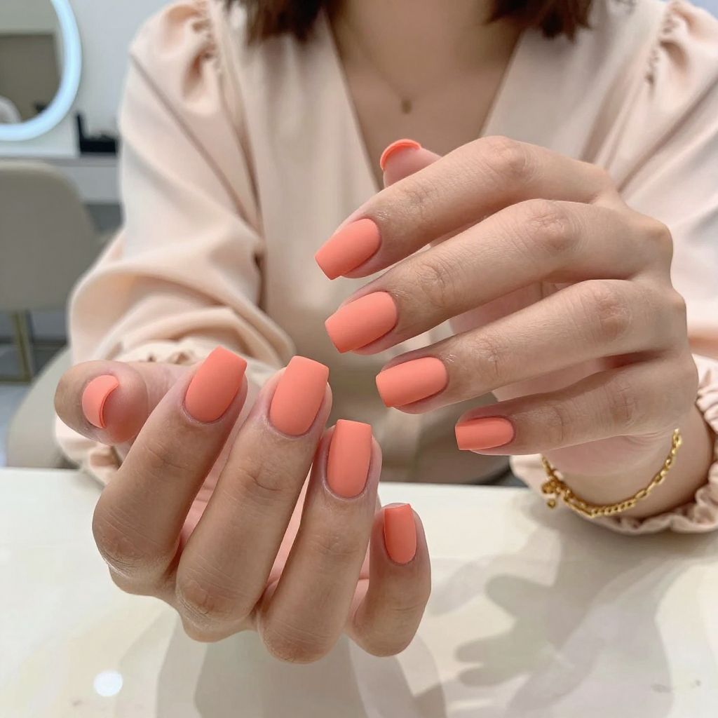 Soft Coral with Matte Whisper