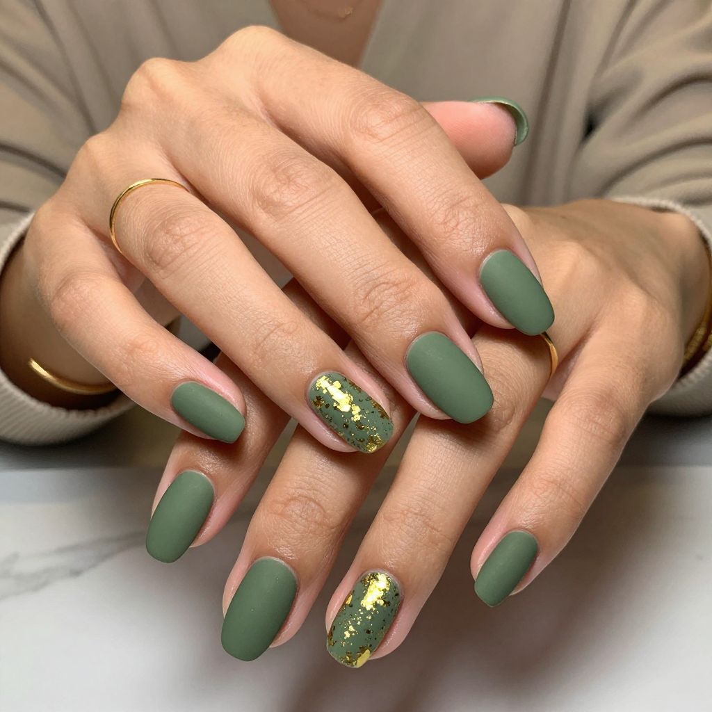 Matte Olive with Gold Foil