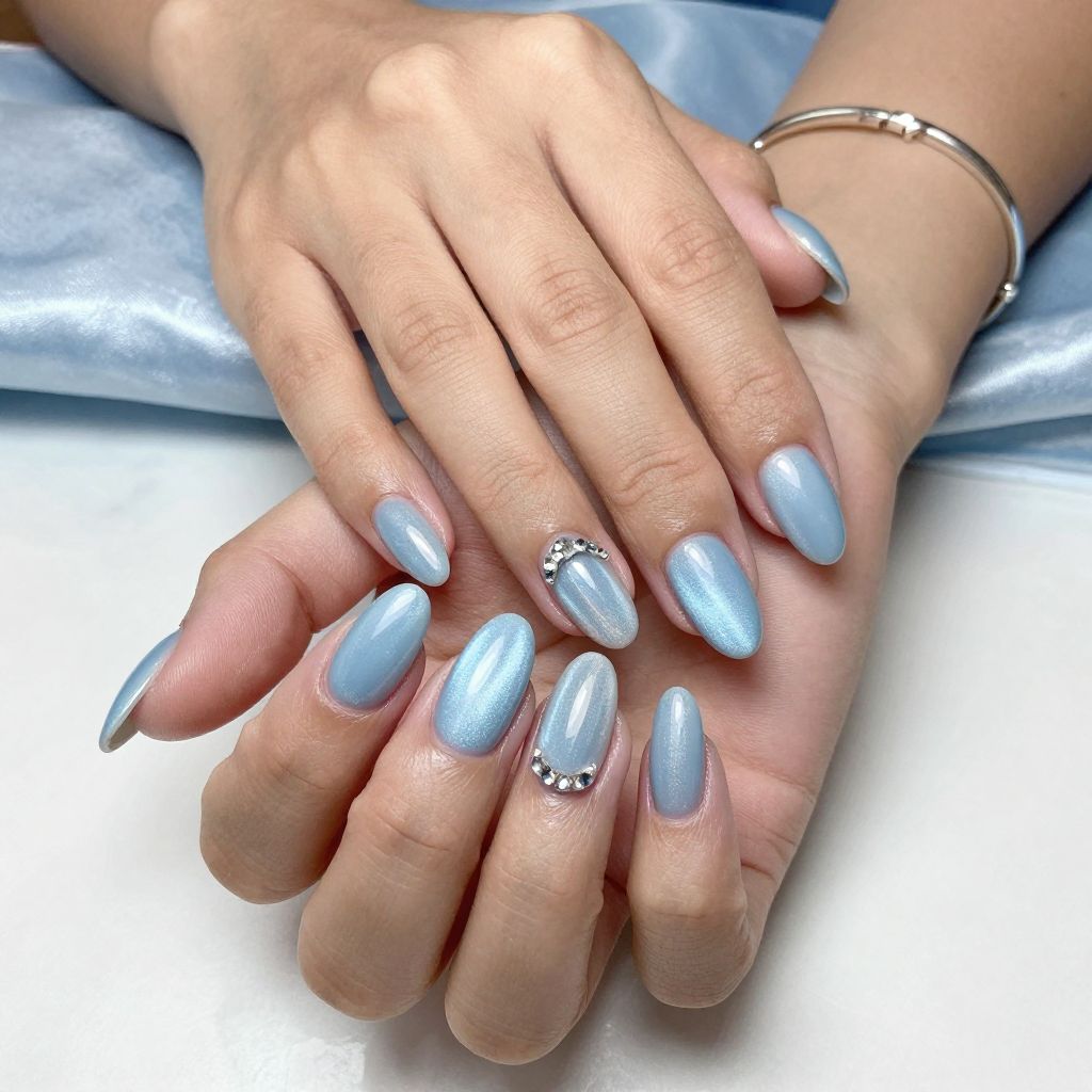Cinderella’s Glass Slipper Glow nails