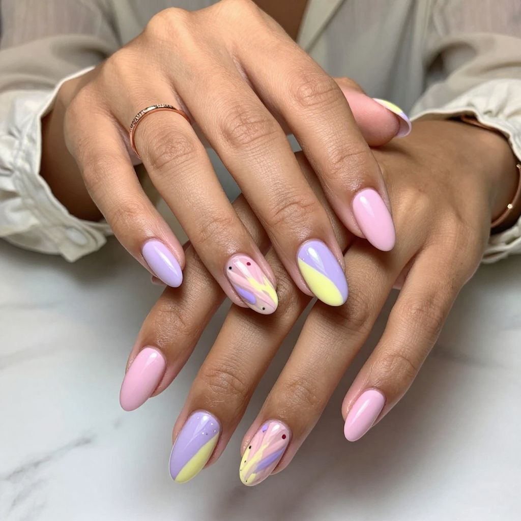 Rapunzel’s Paint Splash nails