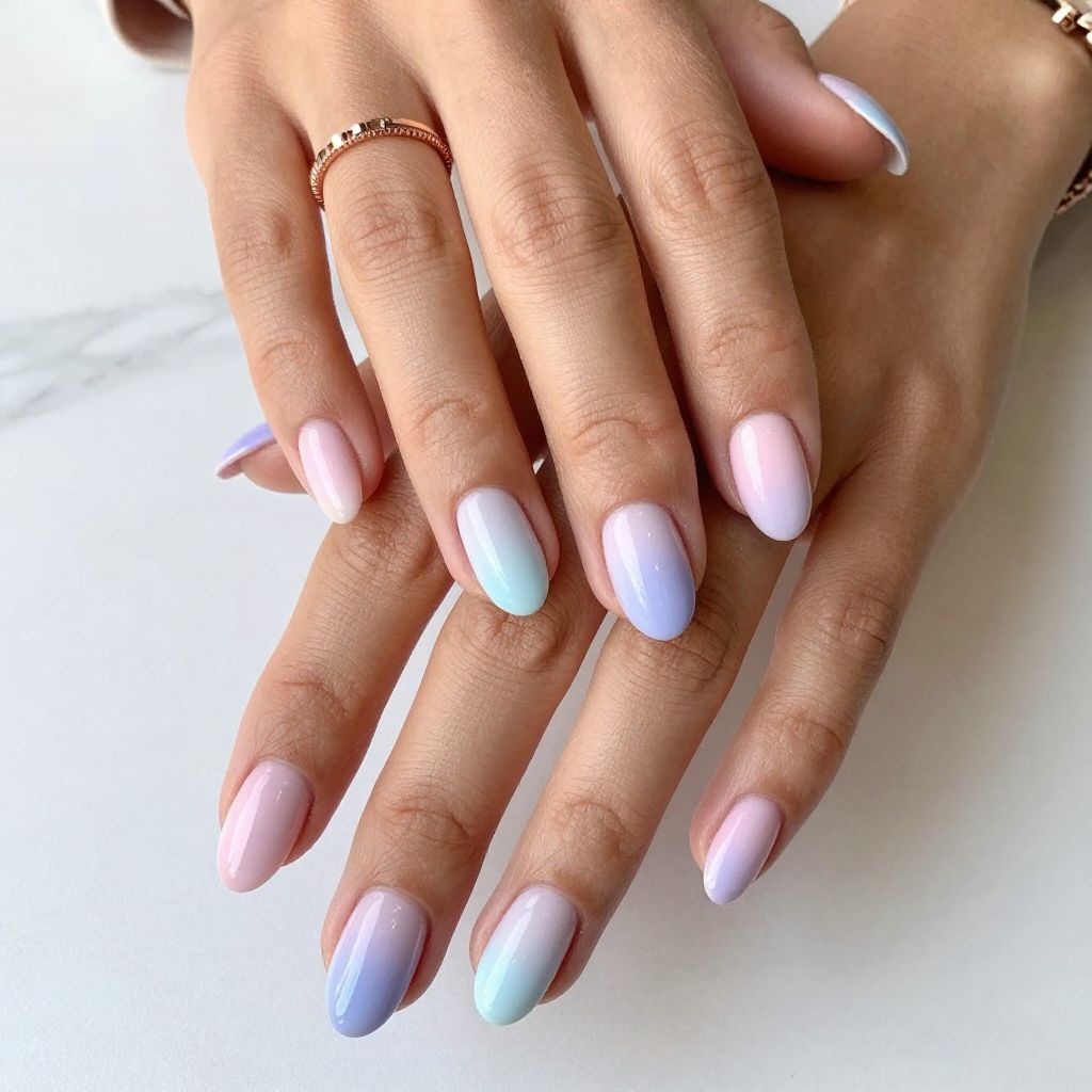Disney Princess Pastel Parade nails