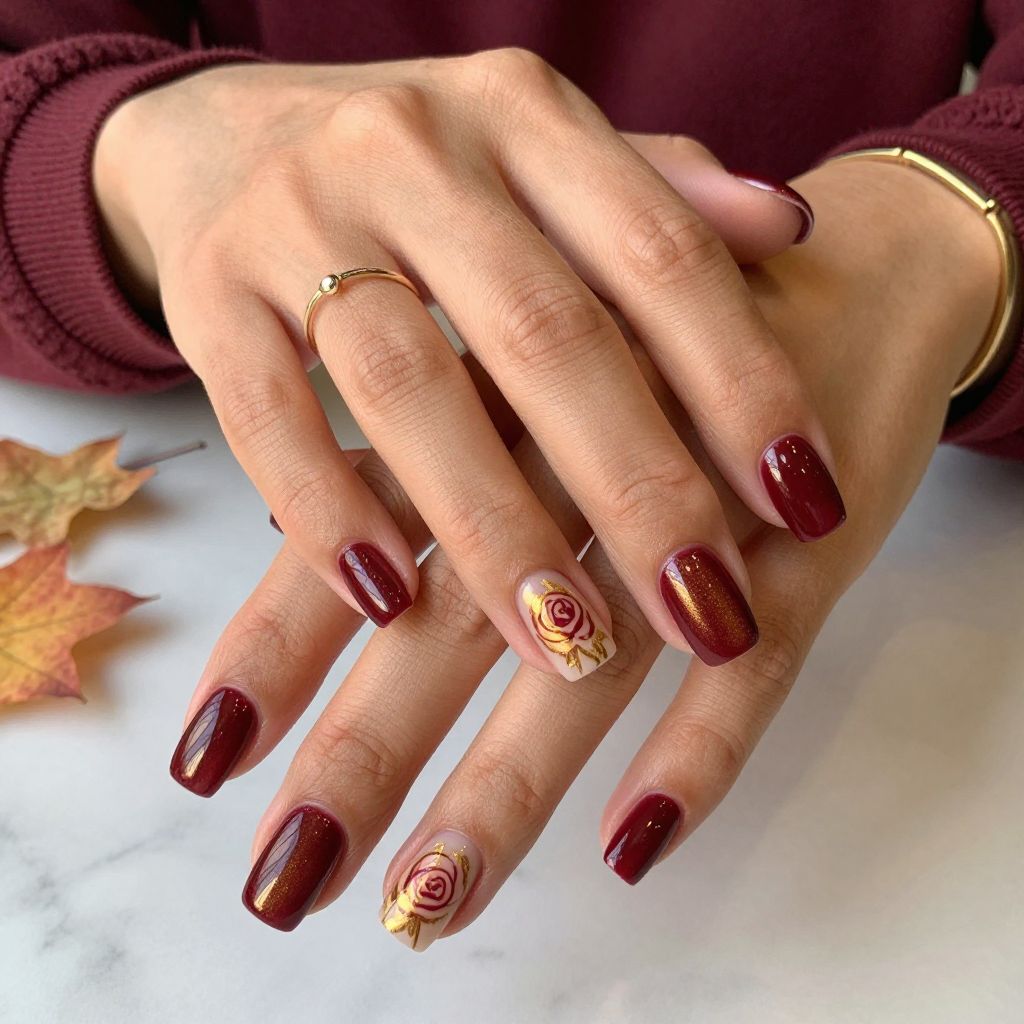 Belle’s Enchanted Rose nails