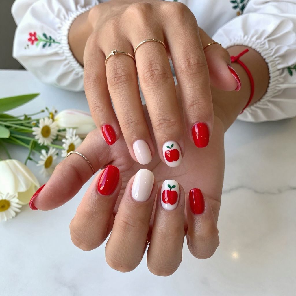 Snow White’s Apple Pop nails