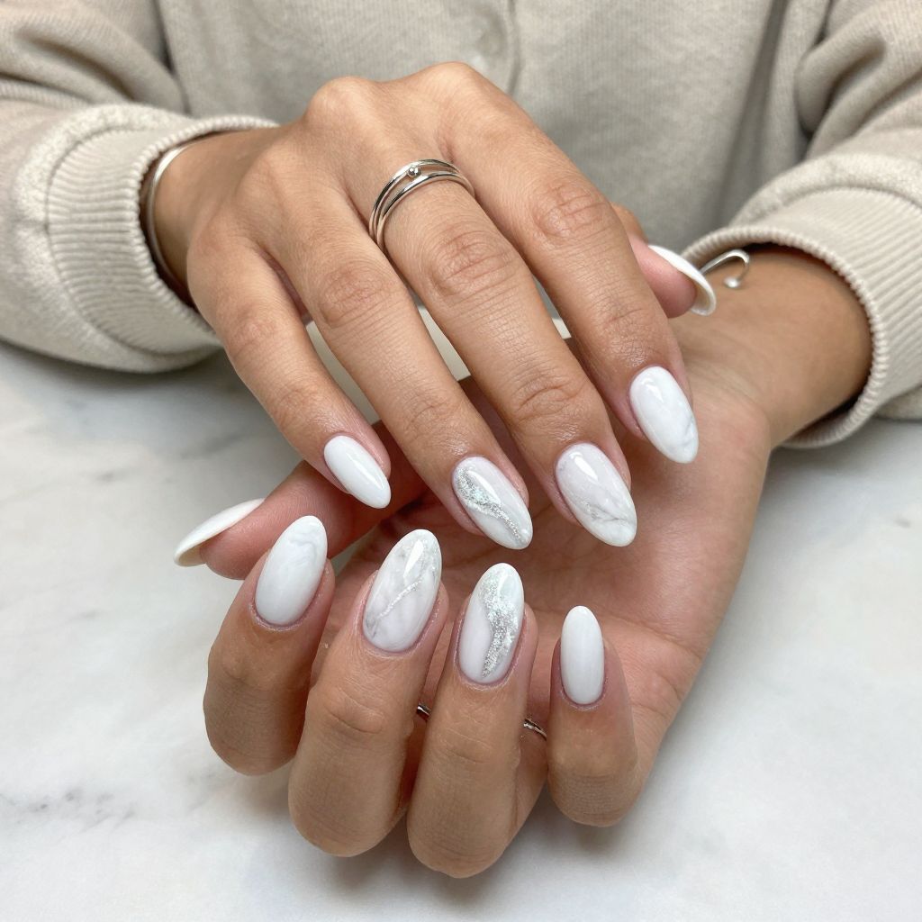 White Ice Duck Nails