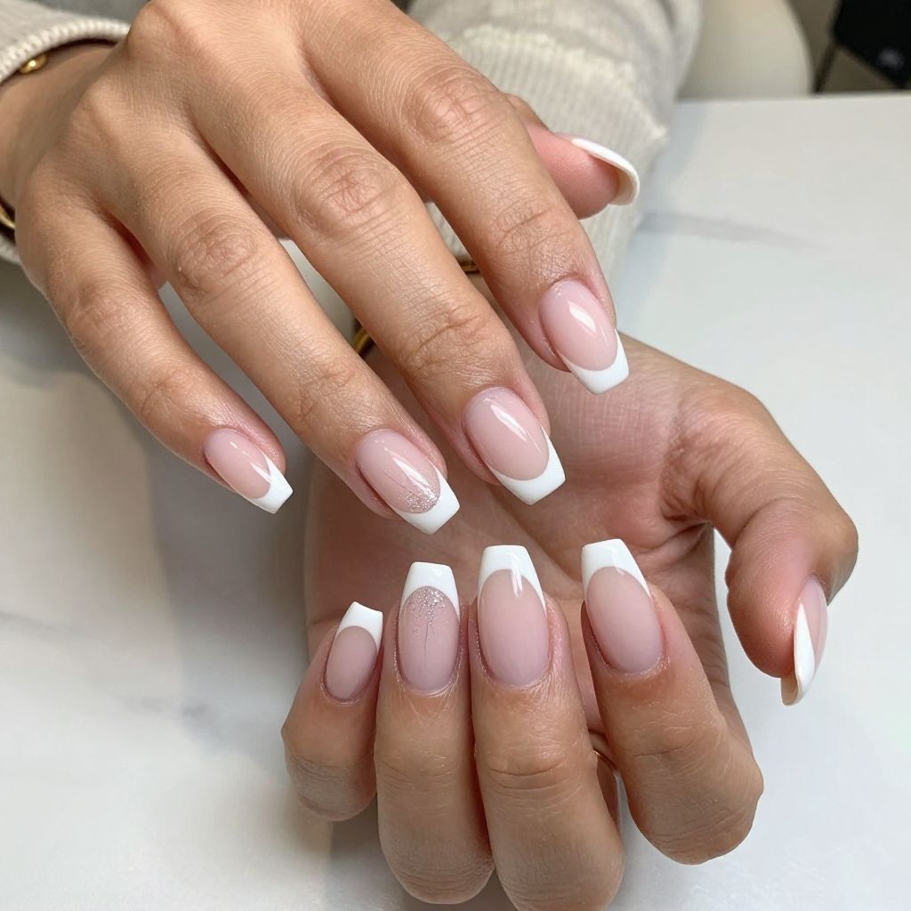Milky French Duck Nails