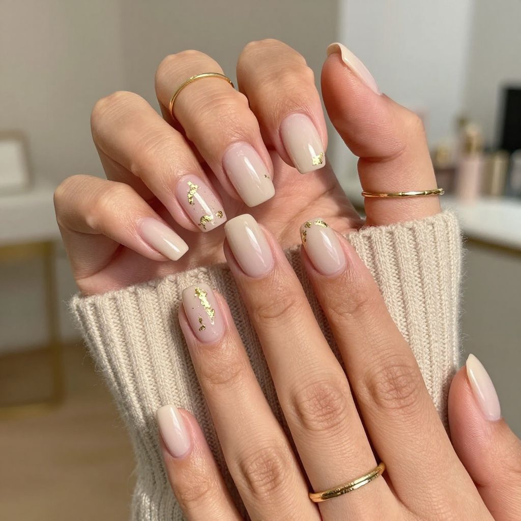 Soft Nude with Gold Foil Touch